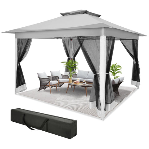 12x12ft Pop-Up Gazebo Tent with Mosquito Netting