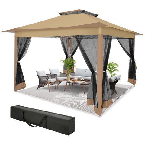 12x12ft Pop-Up Gazebo Tent with Mosquito Netting
