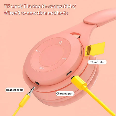 Y08 Wireless Bluetooth Macaron Headphones Stereo Gaming Headset with Mic