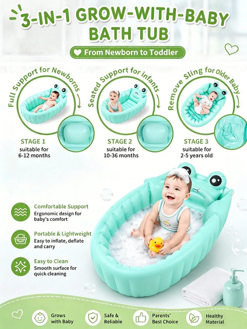 Portable Baby Bath Tub with Back Supportr (0-3 Years),
