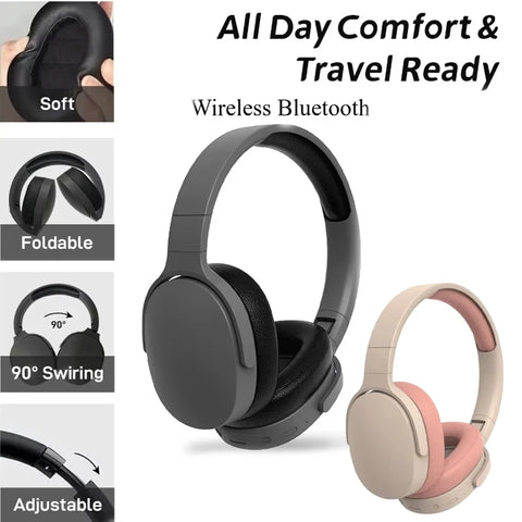 HiFi Wireless Bluetooth Headphones Over-Ear Stereo with HD Mic