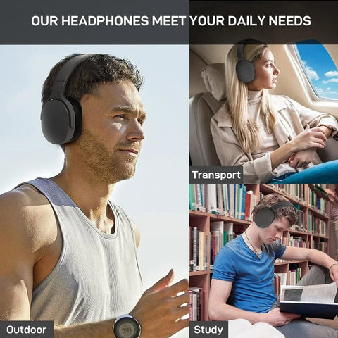 HiFi Wireless Bluetooth Headphones Over-Ear Stereo with HD Mic