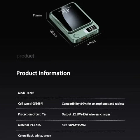 Lenovo 500000mAh Wireless Magnetic Power Bank 22.5w Super Fast Charging