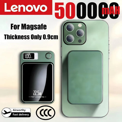 Lenovo 500000mAh Wireless Magnetic Power Bank 22.5w Super Fast Charging