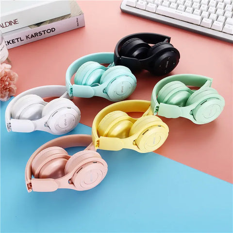 Y08 Wireless Bluetooth Macaron Headphones Stereo Gaming Headset with Mic