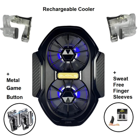 FS01 Dual Fan Rechargeable Phone Cooler with Game Button