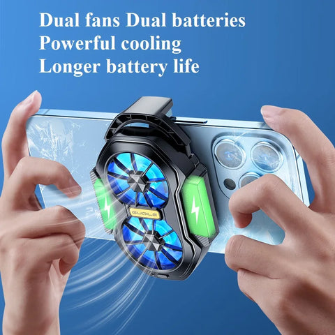 FS01 Dual Fan Rechargeable Phone Cooler with Game Button