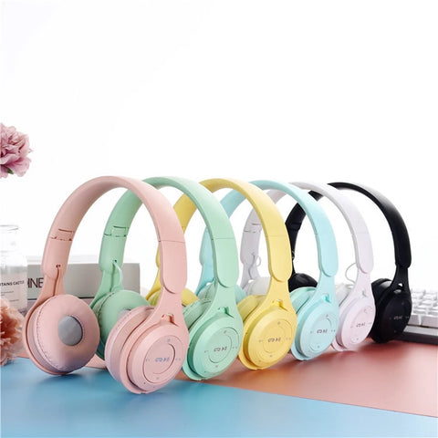 Y08 Wireless Bluetooth Macaron Headphones Stereo Gaming Headset with Mic