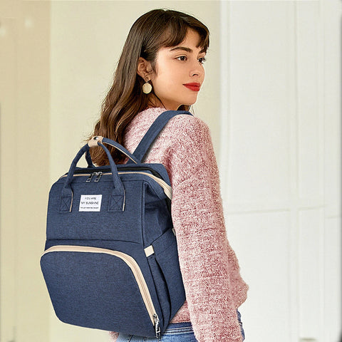 Foldable Diaper Bag with Changing Station & Insulated Pocket