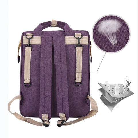 Foldable Diaper Bag with Changing Station & Insulated Pocket