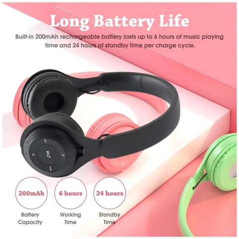 Y08 Wireless Bluetooth Macaron Headphones Stereo Gaming Headset with Mic