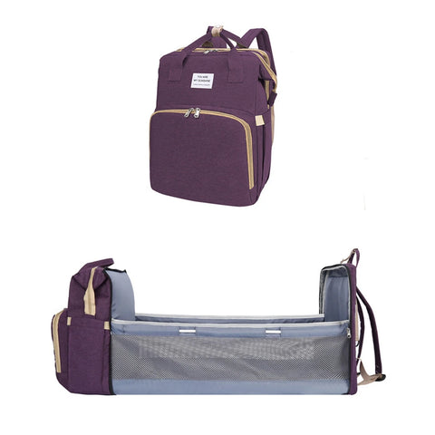 Foldable Diaper Bag with Changing Station & Insulated Pocket