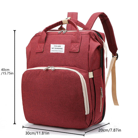 Foldable Diaper Bag with Changing Station & Insulated Pocket