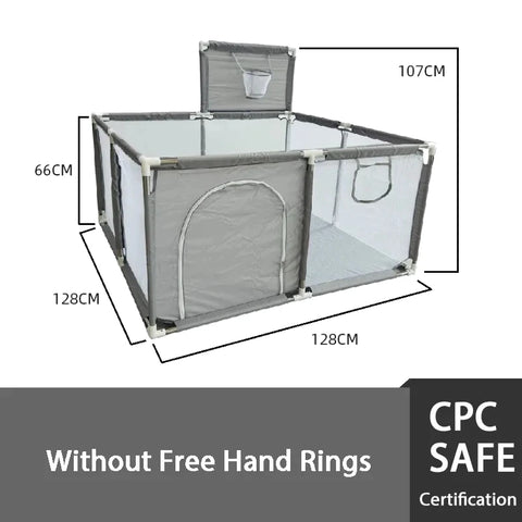 IMBABY Large Gray Baby Playpen Safety Activity Fence