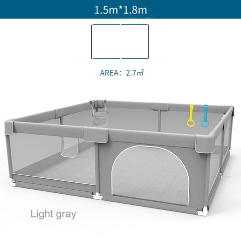 IMBABY Large Gray Baby Playpen Safety Activity Fence